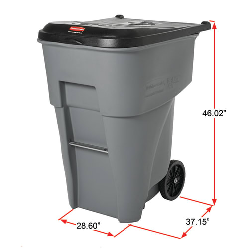 Rubbermaid 95 Gallon Rollout Waste Container, Gray